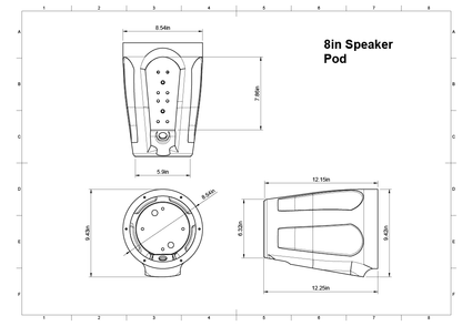 8" Universal Speaker Pods for UTV, ATV, Jeeps, Motorcycles, Jet skis