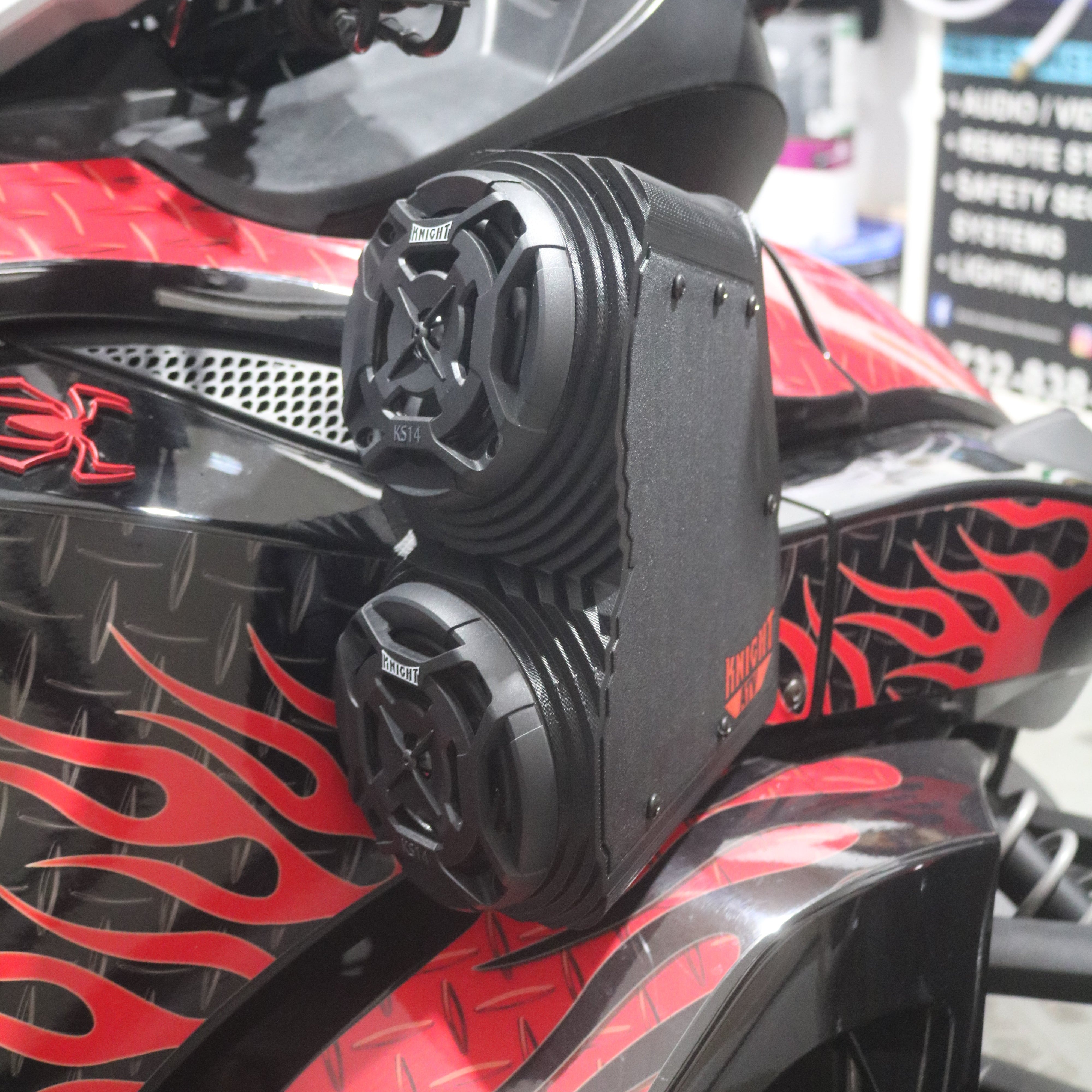 2012 Can Am Spyder Dual 4 inch Speaker Side Pods