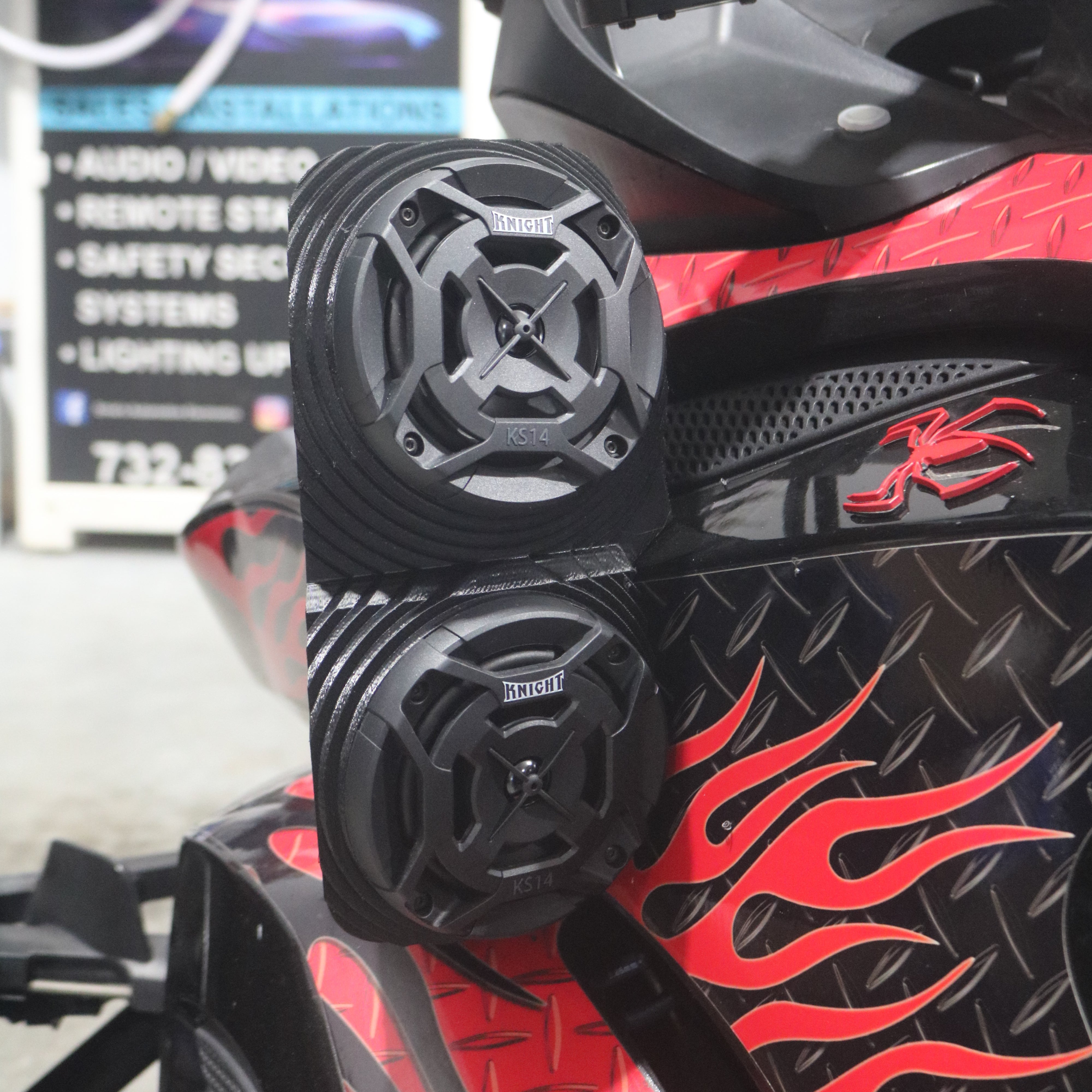 2012 Can Am Spyder Dual 4 inch Speaker Side Pods