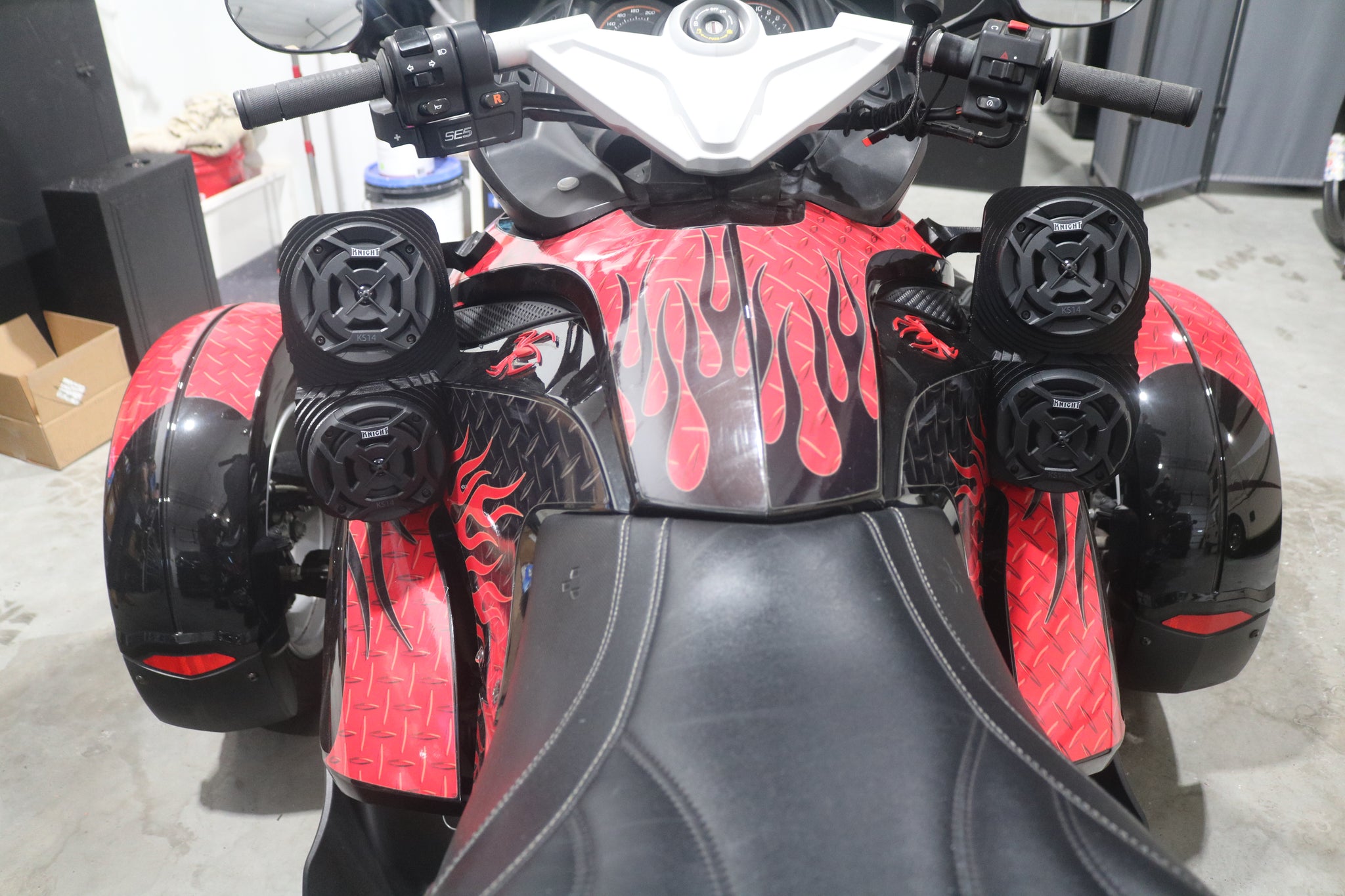 2012 Can-Am Spyder Dual 4 inch Speaker Side Pods