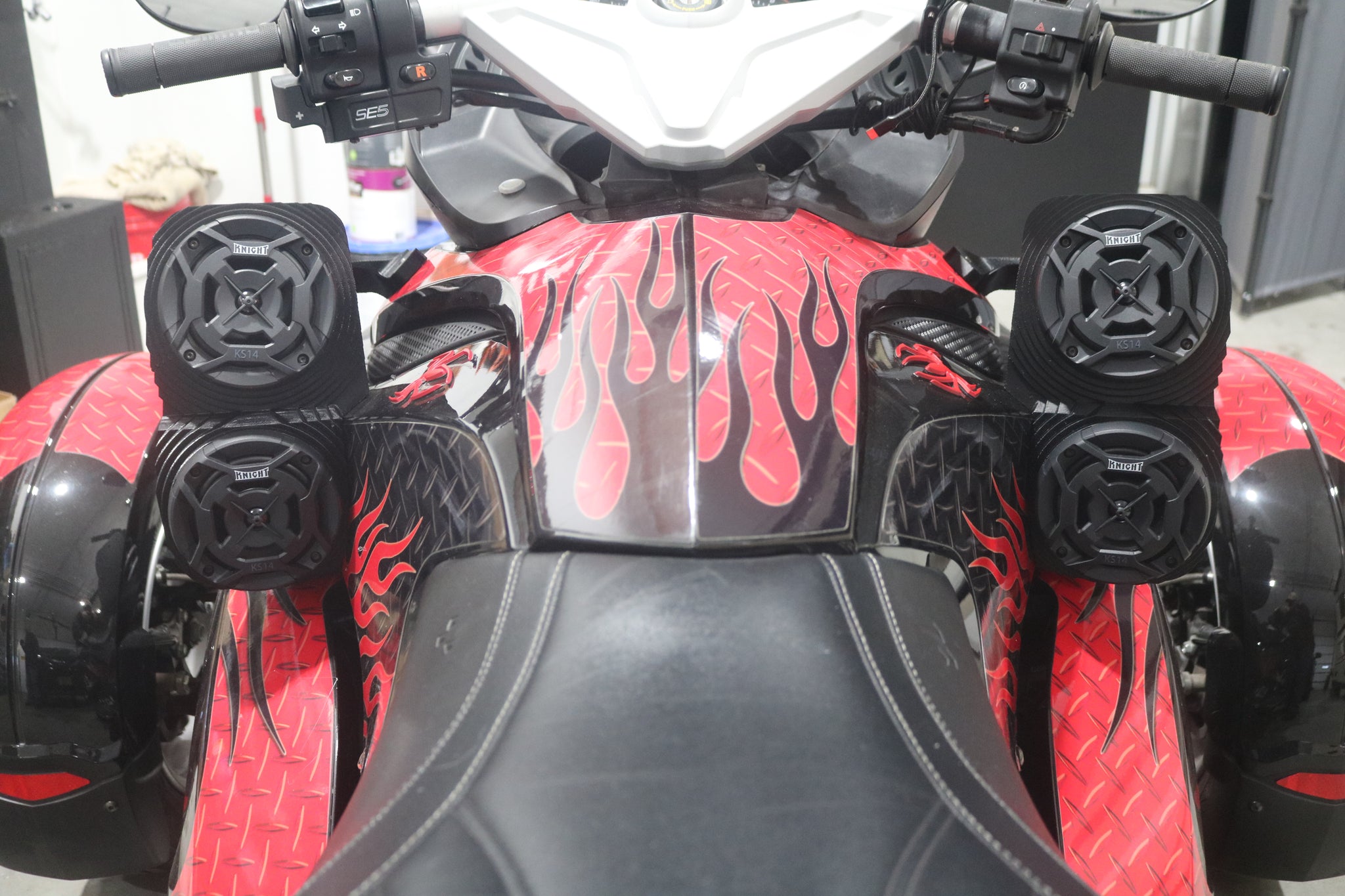2012 Can-Am Spyder Dual 4 inch Speaker Side Pods