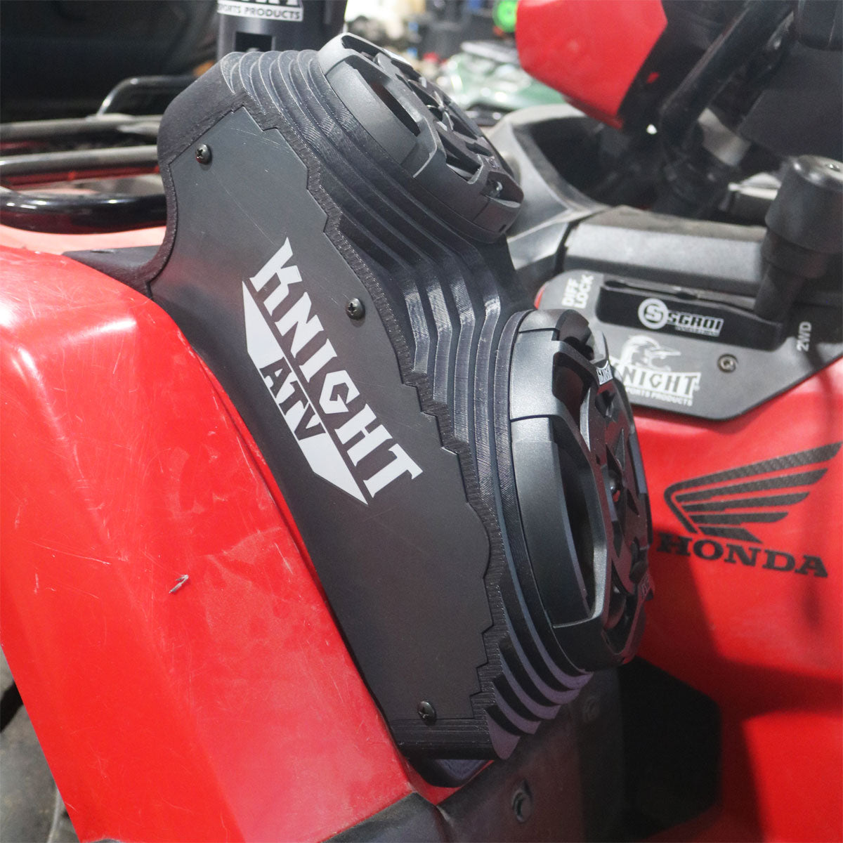 2014+ Honda Rancher, Foreman, Rubicon Double Bluetooth ATV Speaker Pods - Fender Mounted