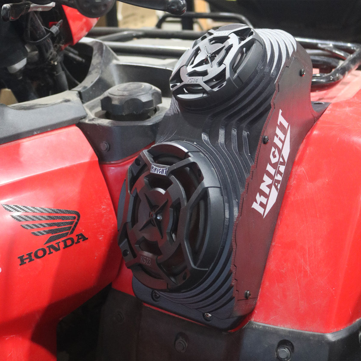 2014+ Honda Rancher, Foreman, Rubicon Double Bluetooth ATV Speaker Pods - Fender Mounted