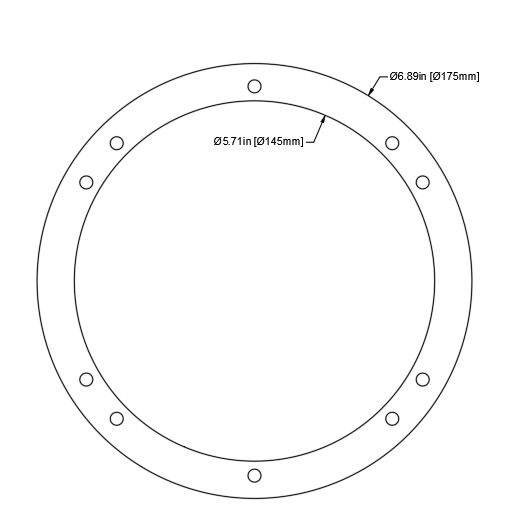 A drawing of the dimensions to our Speaker Spacer Ring